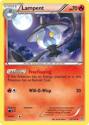Lampent (22/135) - Plasma Storm Reverse Holofoil - Uncommon