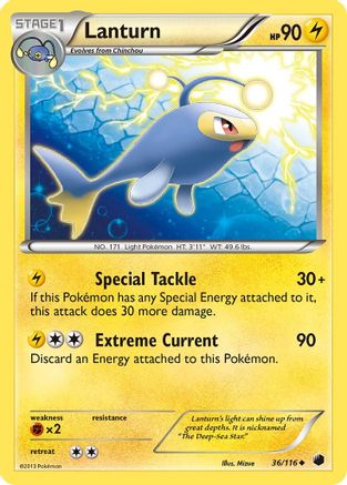Lanturn (36/116) - Plasma Freeze Reverse Holofoil - Uncommon