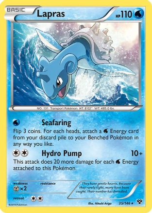 Lapras 035/146 - XY Base Set Reverse Holofoil - Holo Rare