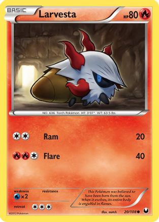 Larvesta 20/108 - Dark Explorers Reverse Holofoil