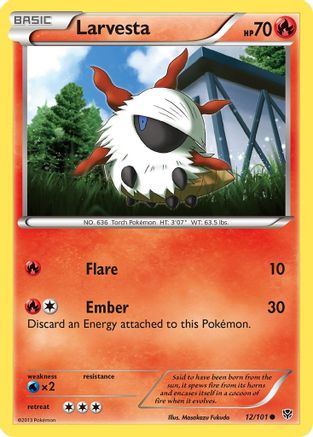 Larvesta (12/101) - Plasma Blast Reverse Holofoil - Common