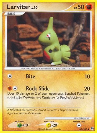 Larvitar (63/100) - Stormfront Reverse Holofoil - Common