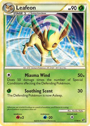 Leafeon 17/90 - HSUndaunted Reverse Holofoil