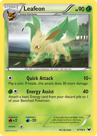 Leafeon 006 - Dark Explorers Reverse Holofoil - Rare