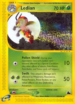 Ledian (15) 015 - Skyridge Reverse Holofoil - Rare