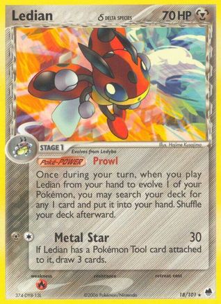 Ledian δ 18/101 - Dragon Frontiers Reverse Holofoil