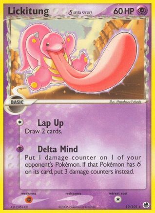 Lickitung (Delta Species) 019/101 - Dragon Frontiers Reverse Holofoil - Rare