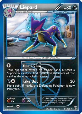 Liepard (Team Plasma) (84/135) - Plasma Storm Reverse Holofoil - Rare