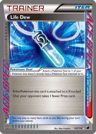 Life Dew (107/116) - Plasma Freeze Holofoil - Rare Ace