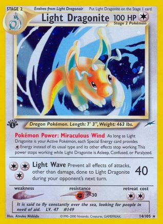 Light Dragonite 14/105 - Neo Destiny 1st Edition Holofoil