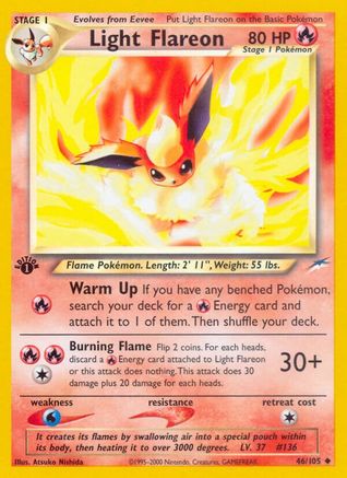 Light Flareon 046/105 - Neo Destiny 1st Edition - Uncommon