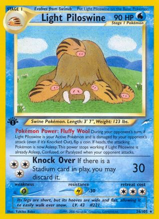 Light Piloswine 26/105 - Neo Destiny 1st Edition