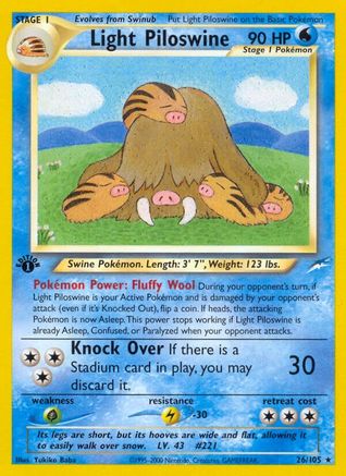 Light Piloswine 026/105 - Neo Destiny 1st Edition - Rare