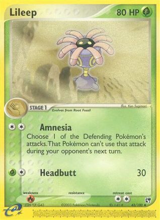 Lileep 043/100 - Sandstorm Normal - Uncommon