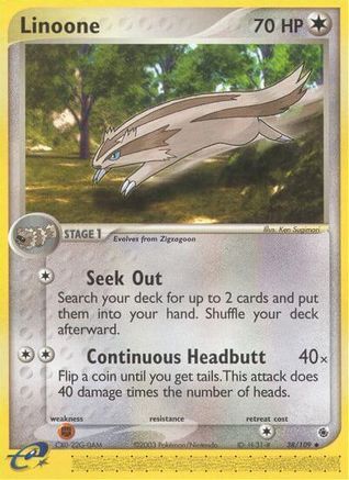 Linoone 038 - Ruby and Sapphire Reverse Holofoil - Uncommon