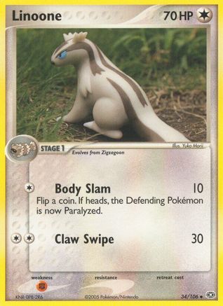 Linoone (34/106) - Emerald Reverse Holofoil - Uncommon