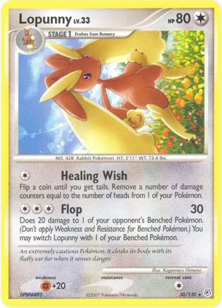 Lopunny (30/130) - Diamond and Pearl Reverse Holofoil - Rare