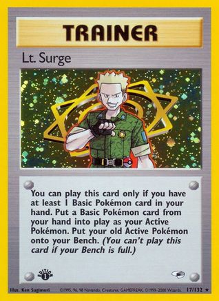 Lt. Surge 17/132 - Gym Heroes 1st Edition Holofoil