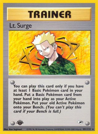 Lt. Surge 101/132 - Gym Heroes 1st Edition - Rare
