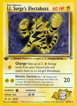 Lt. Surge's Electabuzz 027/132 - Gym Heroes 1st Edition - Rare