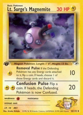 Lt. Surge's Magnemite 050/132 - Gym Heroes 1st Edition - Uncommon