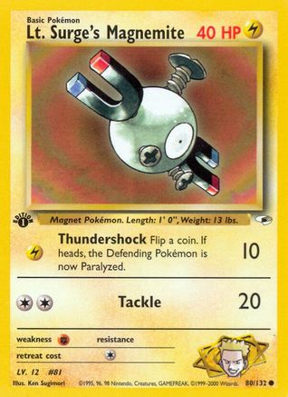 Lt. Surge's Magnemite 080/132 - Gym Heroes 1st Edition - Common