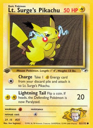 Lt. Surge's Pikachu 81/132 - Gym Heroes Unlimited