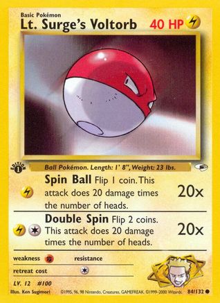 Lt. Surge's Voltorb 084/132 - Gym Heroes 1st Edition - Common