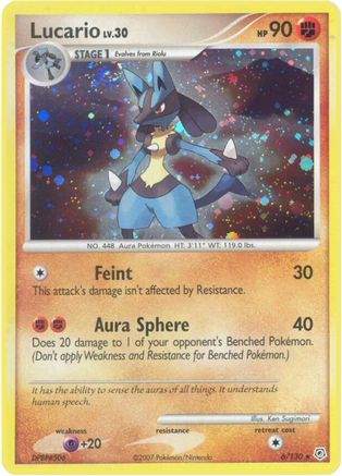 Lucario (6/130) - Diamond and Pearl Holofoil - Holo Rare