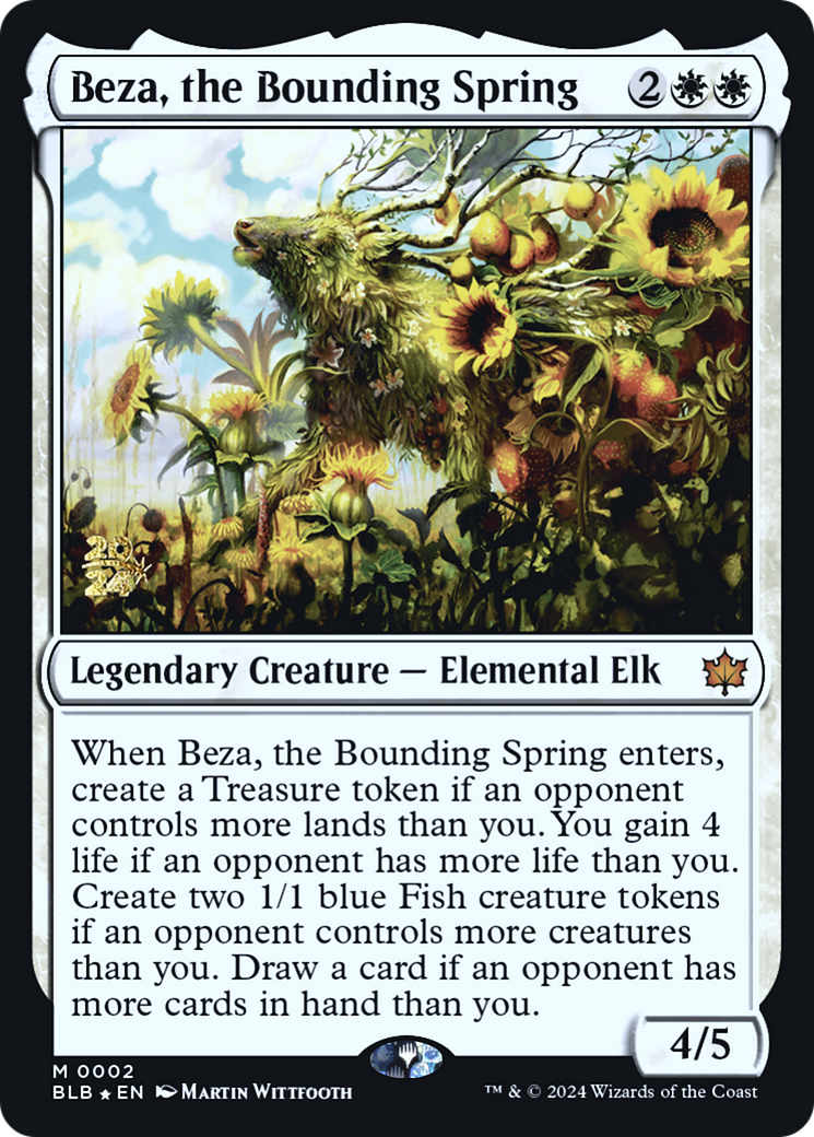 Beza, the Bounding Spring (PRE-002) - Bloomburrow Promos Foil