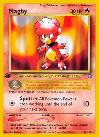 Magby 023/111 - Neo Genesis 1st Edition - Rare