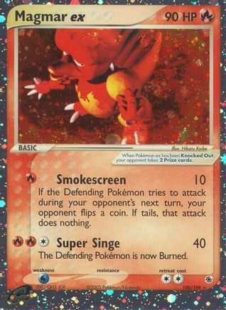 Magmar ex 100/109 - Ruby and Sapphire Holofoil - Ultra Rare