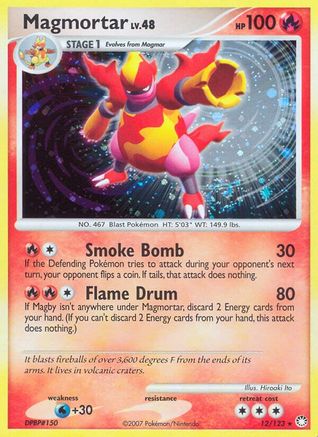 Magmortar (12/123) - Mysterious Treasures Reverse Holofoil - Holo Rare