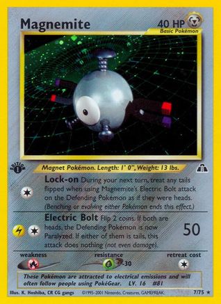 Magnemite 007/075 - Neo Discovery 1st Edition Holofoil - Holo Rare