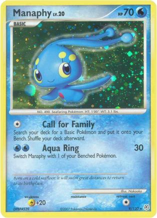 Manaphy - 009/130 - Diamond and Pearl Reverse Holofoil