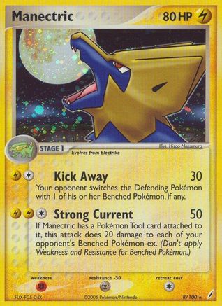 Manectric 008/100 - Crystal Guardians Reverse Holofoil - Holo Rare