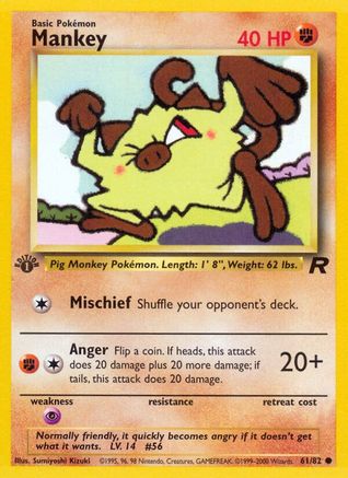 Mankey 061/082 - Team Rocket 1st Edition - Common