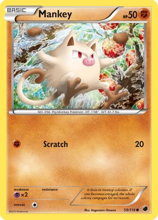 Mankey (59/116) - Plasma Freeze  - Common