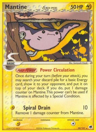 Mantine (Delta Species) - 020/101 - Dragon Frontiers Reverse Holofoil