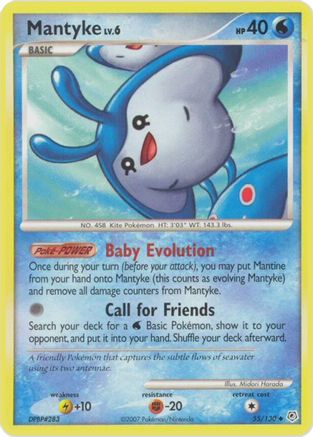 Mantyke (55/130) - Diamond and Pearl Reverse Holofoil - Uncommon