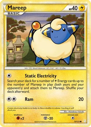 Mareep 73/123 - HeartGold & SoulSilver Reverse Holofoil