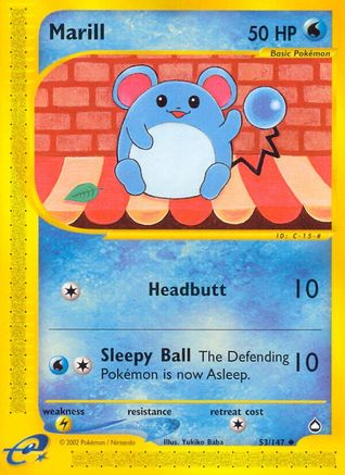 Marill 053 - Aquapolis Reverse Holofoil - Uncommon