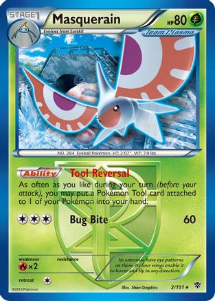 Masquerain (Team Plasma) (2/101) - Plasma Blast Reverse Holofoil - Rare