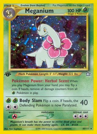 Meganium (10/111) - Neo Genesis 1st Edition Holofoil - Holo Rare
