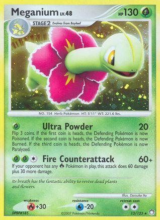 Meganium 13/123 - Mysterious Treasures Holofoil