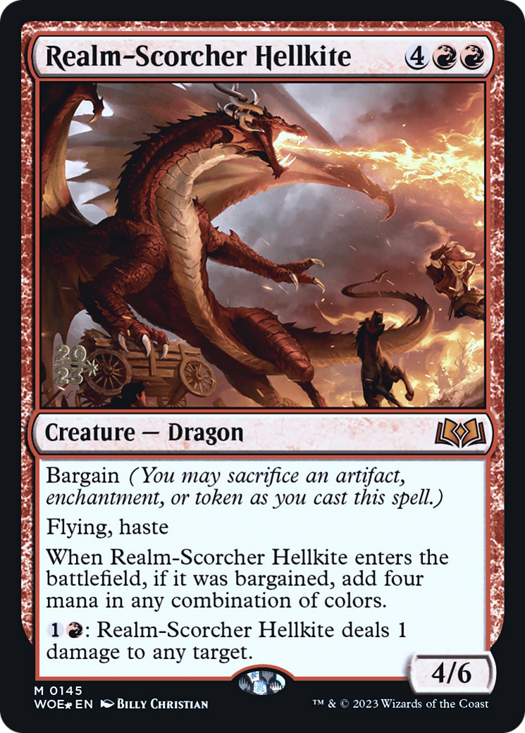 Realm-Scorcher Hellkite (PWOE-145S) - Wilds of Eldraine Promos Foil