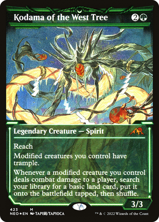 Kodama of the West Tree (NEO-423) - Kamigawa: Neon Dynasty: (Showcase) Etched Foil