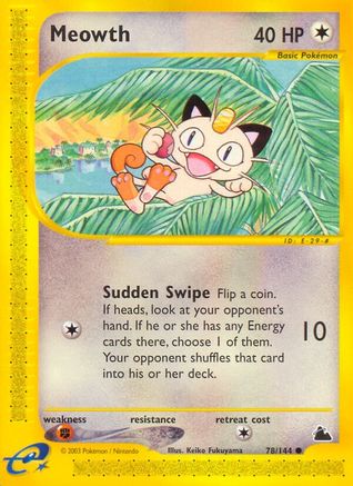 Meowth (78/144) - Skyridge Reverse Holofoil - Common