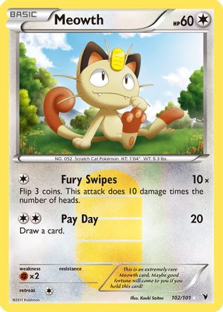 Meowth 102/101 - Noble Victories Holofoil