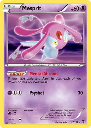 Mesprit (37/101) - Plasma Blast Holofoil - Holo Rare